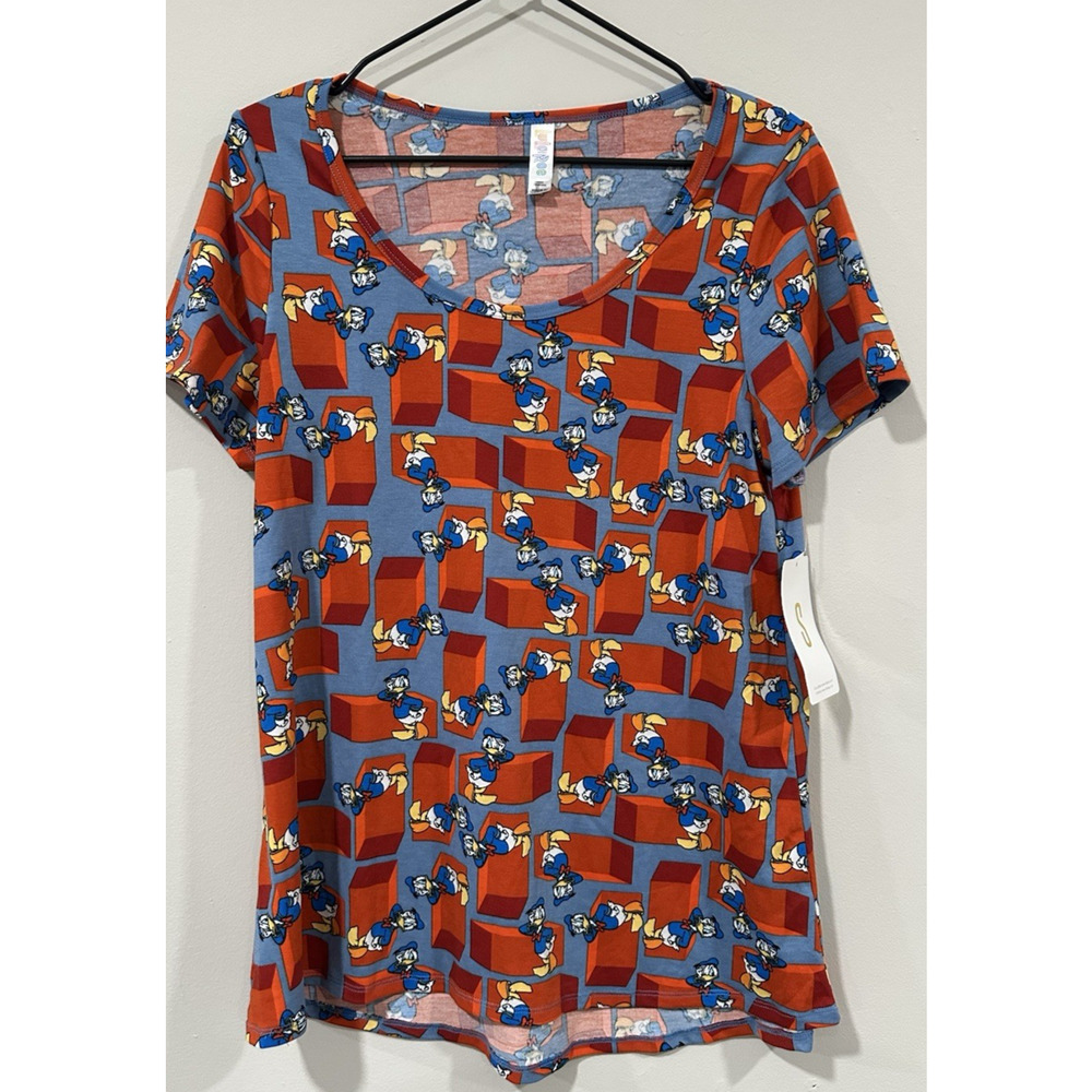 NWT Lularoe Classic Disney DONALD DUCK Top Tunic Blouse Size Small 2637